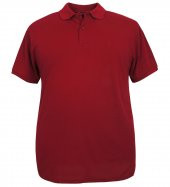 Büyük Beden Erkek Tişört Polo Yaka Düz Pike Bordo - 1