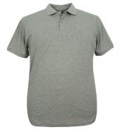 Büyük Beden Erkek Tişört Polo Yaka Düz Pike Gri - 1