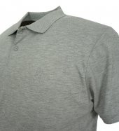Büyük Beden Erkek Tişört Polo Yaka Düz Pike Gri - 3