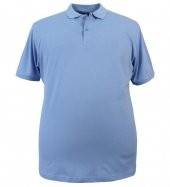 Büyük Beden Erkek Tişört Polo Yaka Düz Pike Mavi - 1