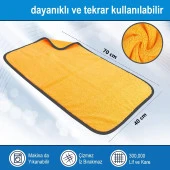 ALPARS Süper Emici Microfiber Araç Yıkama Ve Kurulama Bezi 40x70 Sarı - 4