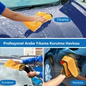 ALPARS Süper Emici Microfiber Araç Yıkama Ve Kurulama Bezi 40x70 Sarı - 9