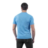 Sıfır Yaka Tişört, Açık Mavi -112E940- Bisiklet Yaka Tshirt - 2