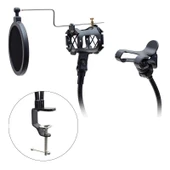 Powermaster KG-24 Metal Bir Telefon Bir Mikrofon Tutacağı Mikrofon Tutucu Youtuber Sunum İçin Tutacak - 5