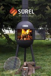 Sürel Çok Amaçlı Döküm Bahçe Şöminesi Teras Sobası Barbekü - Siyah - 1