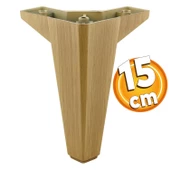 Sedir Lüks Mobilya Kanepe Tv Ünitesi Koltuk Ayağı 15 Cm Desenli Açık Ceviz Baza Ayakları (4 ADET) - 7