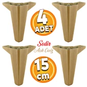Sedir Lüks Mobilya Kanepe Tv Ünitesi Koltuk Ayağı 15 Cm Desenli Açık Ceviz Baza Ayakları (4 ADET) - 1