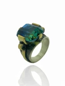 El Üretim Doğal Alexandrite Taş Otantik 925 Ayar Gümüş Yüzük thumbnail 2