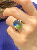 El Üretim Doğal Alexandrite Taş Otantik 925 Ayar Gümüş Yüzük thumbnail 1