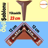 Kale Mobilya Ayağı 12'li Set Tv Ünitesi Konsol Koltuk Kanepe Destek 23 Cm Kahverengi Ayakları thumbnail 3