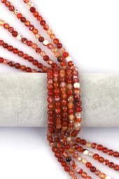 Açık Turuncu Akik Doğal Taş Dizi 6 mm Fasetli Küre Kesim thumbnail 1