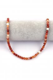 Açık Turuncu Akik Doğal Taş Dizi 6 mm Fasetli Küre Kesim thumbnail 2