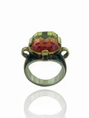 El Üretim Doğal Turmalin Taşlı Otantik 925 Ayar Gümüş Yüzük thumbnail 5