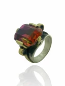 El Üretim Doğal Turmalin Taşlı Otantik 925 Ayar Gümüş Yüzük thumbnail 2