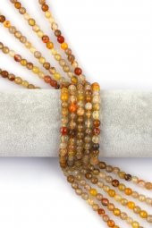 Sarı Akik Doğal Taş Dizi 6 mm Fasetli Küre Kesim thumbnail 1