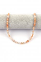 Açık Turuncu Akik Doğal Taş Dizi 6 mm Fasetli Küre Kesim thumbnail 2