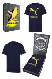Fenerbahçe Orijinal Puma Sıfır Yaka Lacivert T-Shirt Hediyelik Ahşap Kutulu - 1