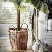 Hasır Görünümlü ,Rattan Saksı MeridyenDukkan 24 cm Bitki-Çiçek Saksısı - 4