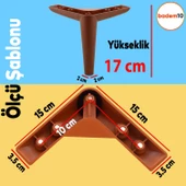 Piko Mobilya Ayağı 12'li Set Koltuk Kanepe Tv Ünitesi Konsol Destek 17 Cm Kahverengi Ayakları - 2