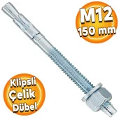Klipsli Çelik Dübel M12x150 mm - 1