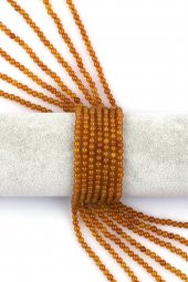 Koyu Sarı Renkli Akik Doğal Taş Dizi 4 mm Küre Kesim thumbnail 1