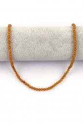 Koyu Sarı Renkli Akik Doğal Taş Dizi 4 mm Küre Kesim thumbnail 2