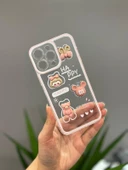Iphone 14 Pro Max Uyumlu Sevimli Şeffaf Ayıcıklı Silikon Tasarım Kılıf - 4