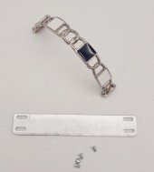 Angel Çanta Aksesuar Siyah Beyaz Kare Desenli Gümüş Çanta Tutma Sapı thumbnail 3