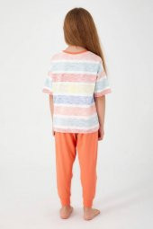 Rolypoly Kız Çocuk Kısa Kol Krem Pijama Takım 3097 - 2