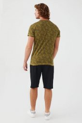 Bsm Erkek Kısa Kol Haki Bermuda Pijama Takım 2564 thumbnail 3