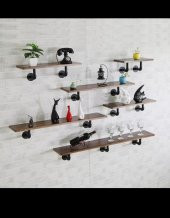 Dekoratif Duvara Borudan Raf 6 Adet Birlikte - 1