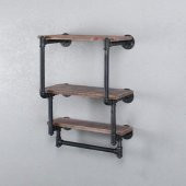 Dekoratif Duvara Borudan Raf ve Askılık - 1