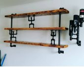 Dekoratif Duvara Borudan Raf  ve Alkol Standı 2li Set - 1