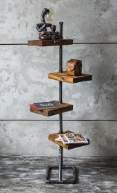 Dekoratif Borudan Raf ve Aydınlatma Lambader 2li Set - 1