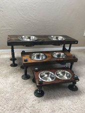 Dekoratif Borudan Kedi Köpek Mama Standı 3lü Set - 1