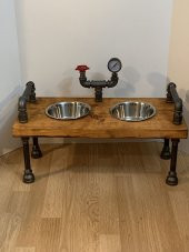 Dekoratif Borudan Kedi Köpek Mama Standı - 1