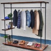 Dekoratif Borudan Raf ve Askılık 100 cm - 2