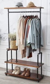 Dekoratif Borudan Raf ve Askılık 125 cm - 1