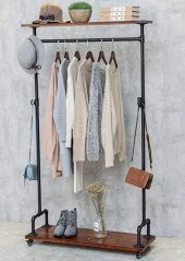 Dekoratif Borudan Raf ve Askılık 75 cm - 1