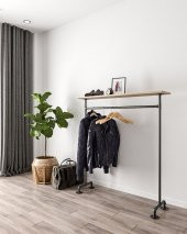 Dekoratif Borudan Raf ve Askılık 75 cm - 1