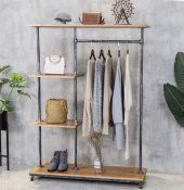 Dekoratif Borudan Raf ve Askılık 100 cm - 2