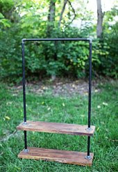 Dekoratif Borudan Raf ve Askılık 150 cm - 1