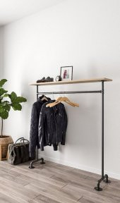 Dekoratif Borudan Raf ve Askılık 75 cm - 2