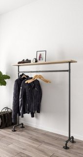 Dekoratif Borudan Raf ve Askılık 75 cm - 3