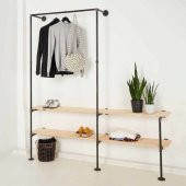 Dekoratif Borudan Raf ve Askılık 150 cm - 2
