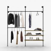 Dekoratif Borudan Raf ve Askılık 200 cm - 1