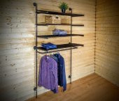Dekoratif Borudan Raf ve Askılık 125 cm - 2