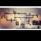 Dekoratif Duvara Borudan Aydınlatma Lambader - 1