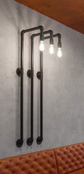 Dekoratif Duvara Borudan Aydınlatma Lambader 6lı Set - 2