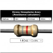 OEM 1.8 Kr (Kiloohm) Direnç 1/4 Watt (5 Adet) thumbnail 1